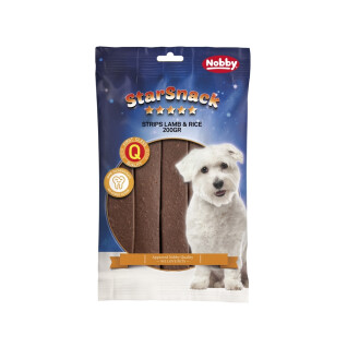 Leckerlis für Hunde Nobby Pet StarSnack Strips Lamb & Rice 200 g